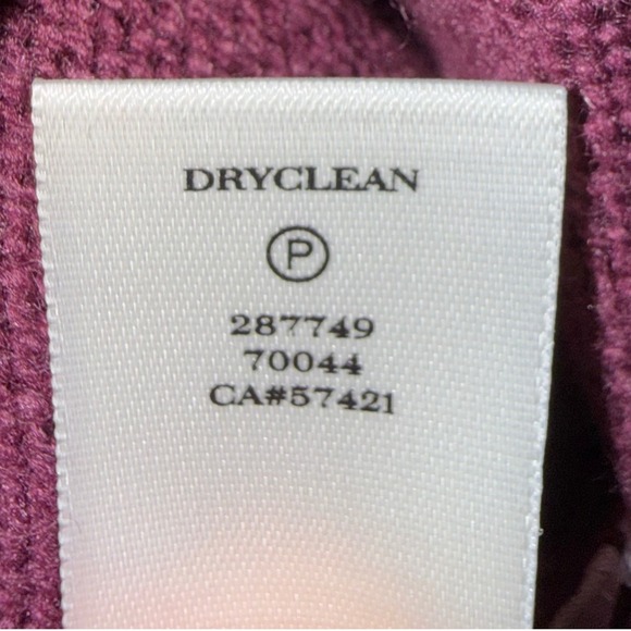 The Loft Marled Knit Sheer Chiffon Overlay Sweater Plum Size Large - Picture 7 of 9